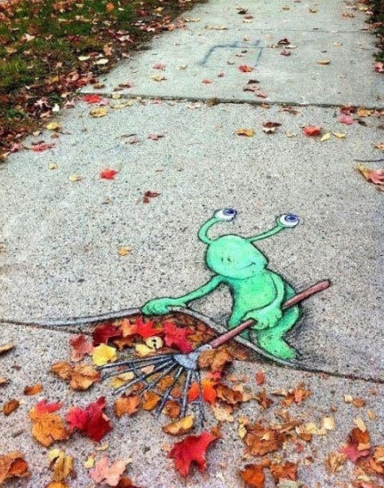 好可爱的小外星人 超萌超有创意的街头涂鸦