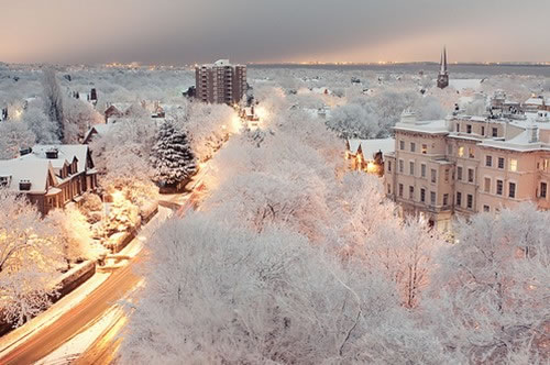 唯美的意境图片，国外城市的冬季