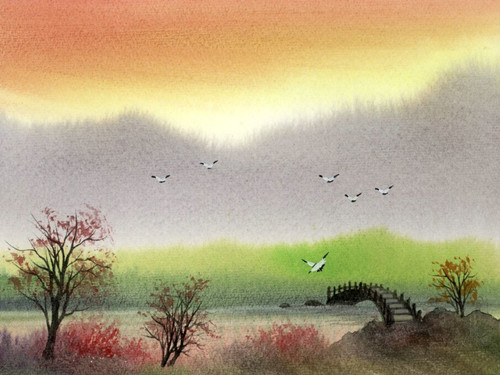 唯美暖色风景图片