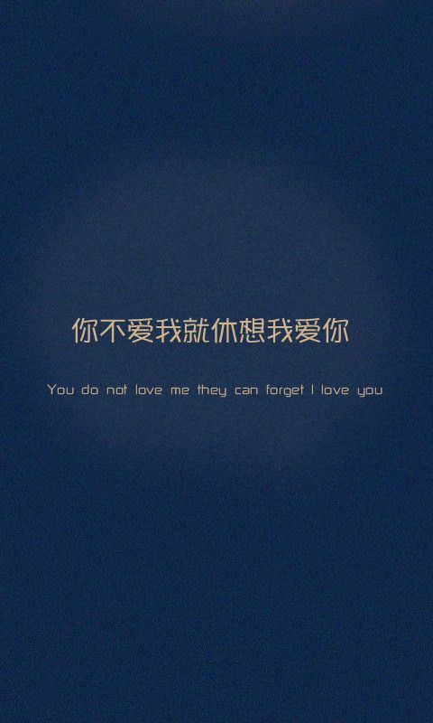 你不爱我就休想我爱你。