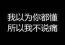 黑色背景白色文字 我以为你都懂，所以我不说痛