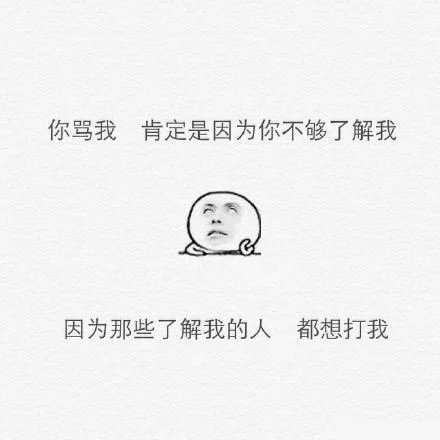 你骂我，肯定是因为你不够了解我