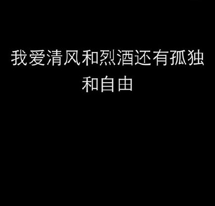 我爱清风和烈酒，还有孤独和自由